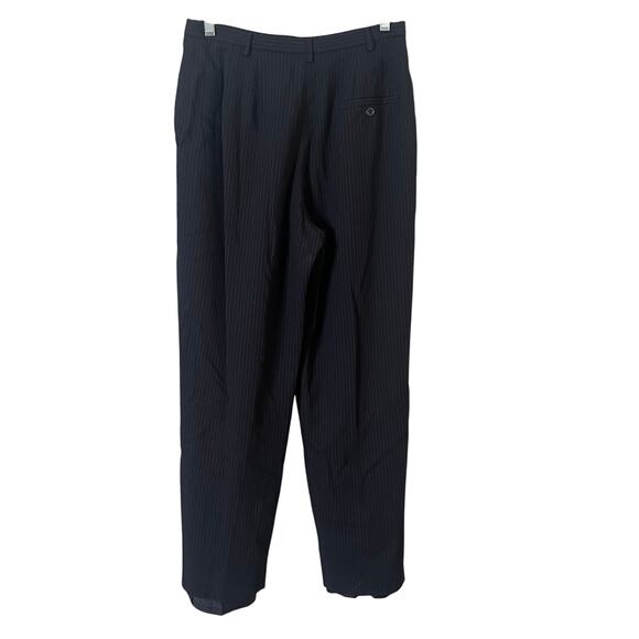 Larry Levine Women’s Dress Pants 10 Black Pinstripe Wool Blend Lined Career Work - Picture 2 of 9